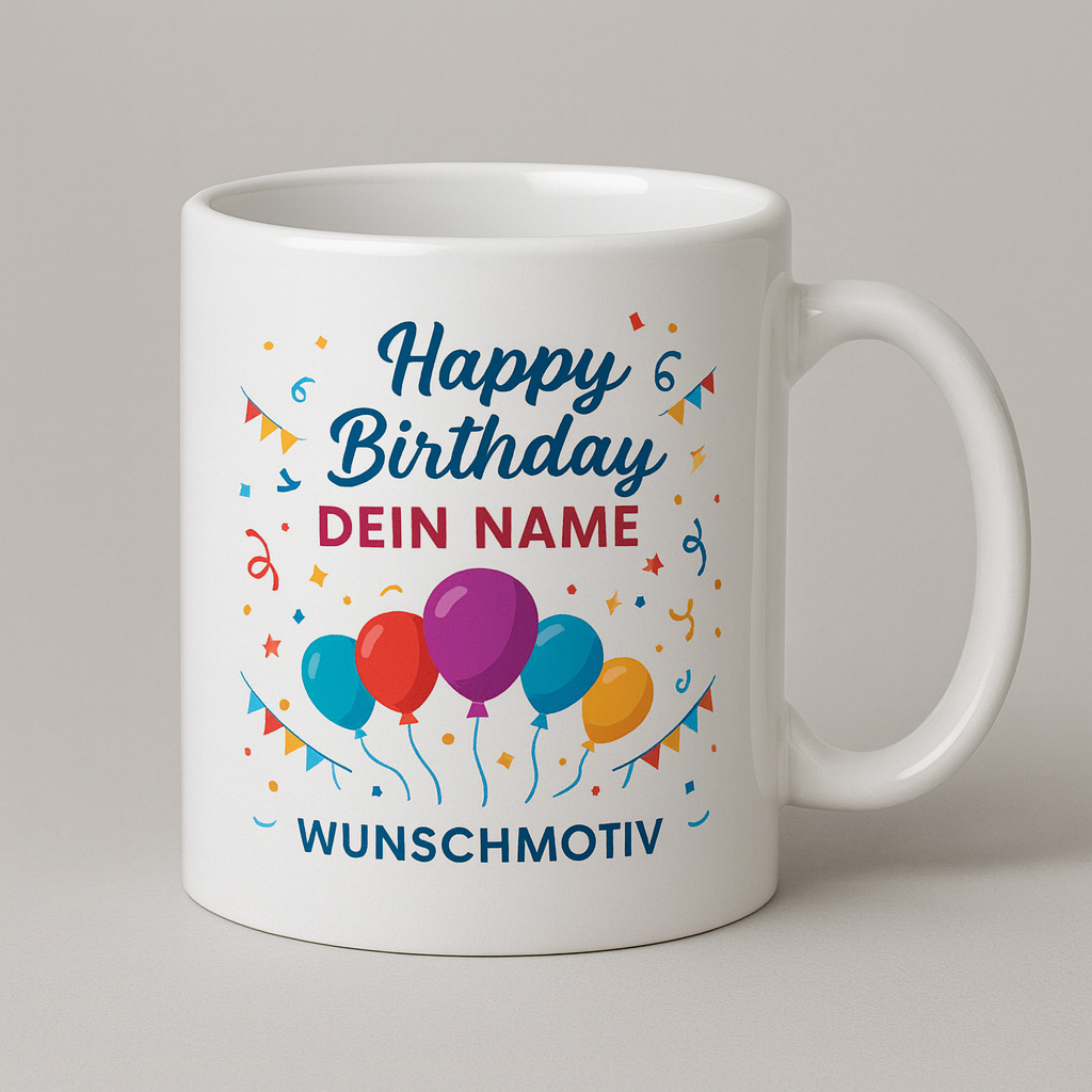 Personalisierte Geburtstagstasse – Dein Motiv zum besonderen Tag