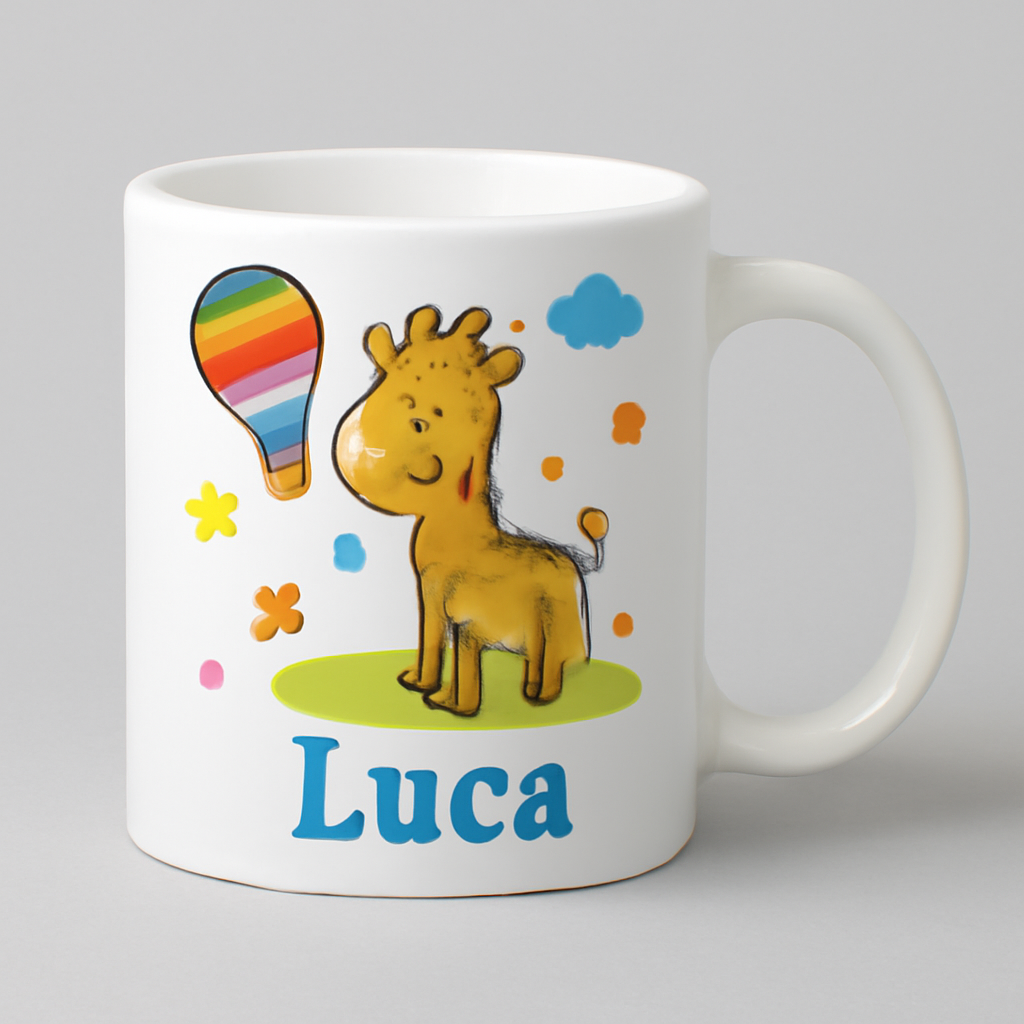 Kinder-Tasse – Personalisierbar mit Namen, Cartoon & bunten Motiven