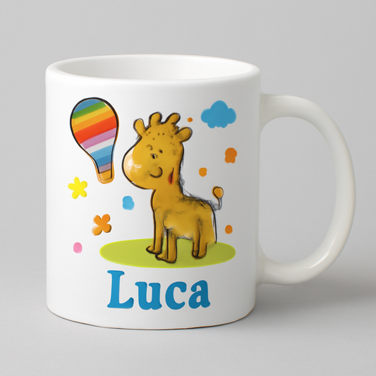 Kinder-Tasse – Personalisierbar mit Namen, Cartoon & bunten Motiven